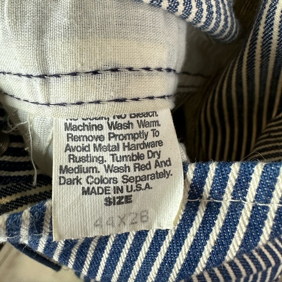 Vintage Union Made Sanforized Osh Kosh Vestbak Hickory Stripe Railroad Overalls - Picture 7 of 11